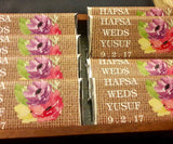 Burlap shabby chic shower favors