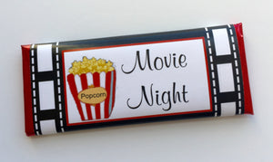 Movie party candy bar wrappers